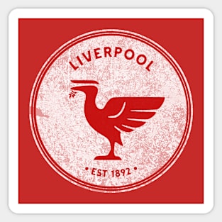 Liverpool Liverbird BIG Vintage Retro RED Sticker